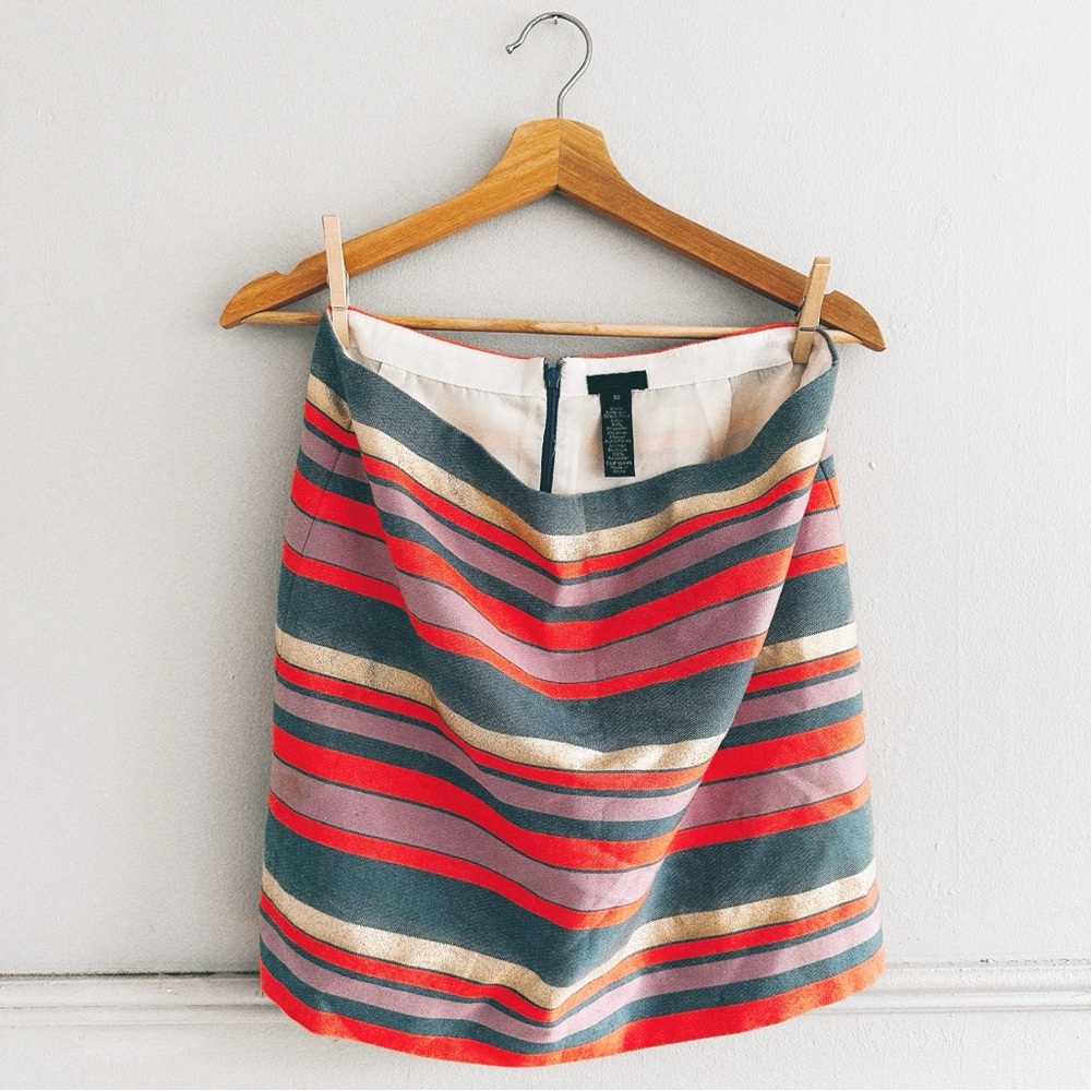 J. CREW FACTORY > Metallic Striped Mini Skirt